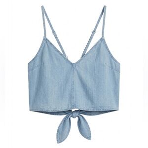 Halter Festival Libby Story Tank Top Lifhtweight Chambray Size Medium